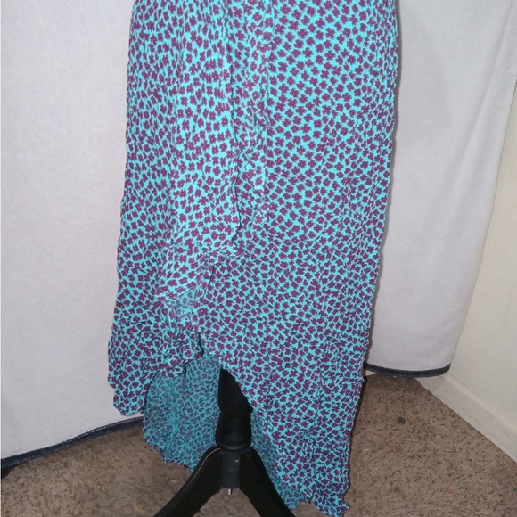 Band of Gypsies Teal and Bergundy Floral Patterned Midi Wrap Dress NWT - Picture 5 of 12
